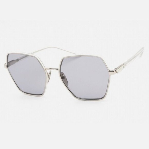 Prada Ladies Sunglasses Silver geometric Lens Square PR56YS - Picture 1 of 11